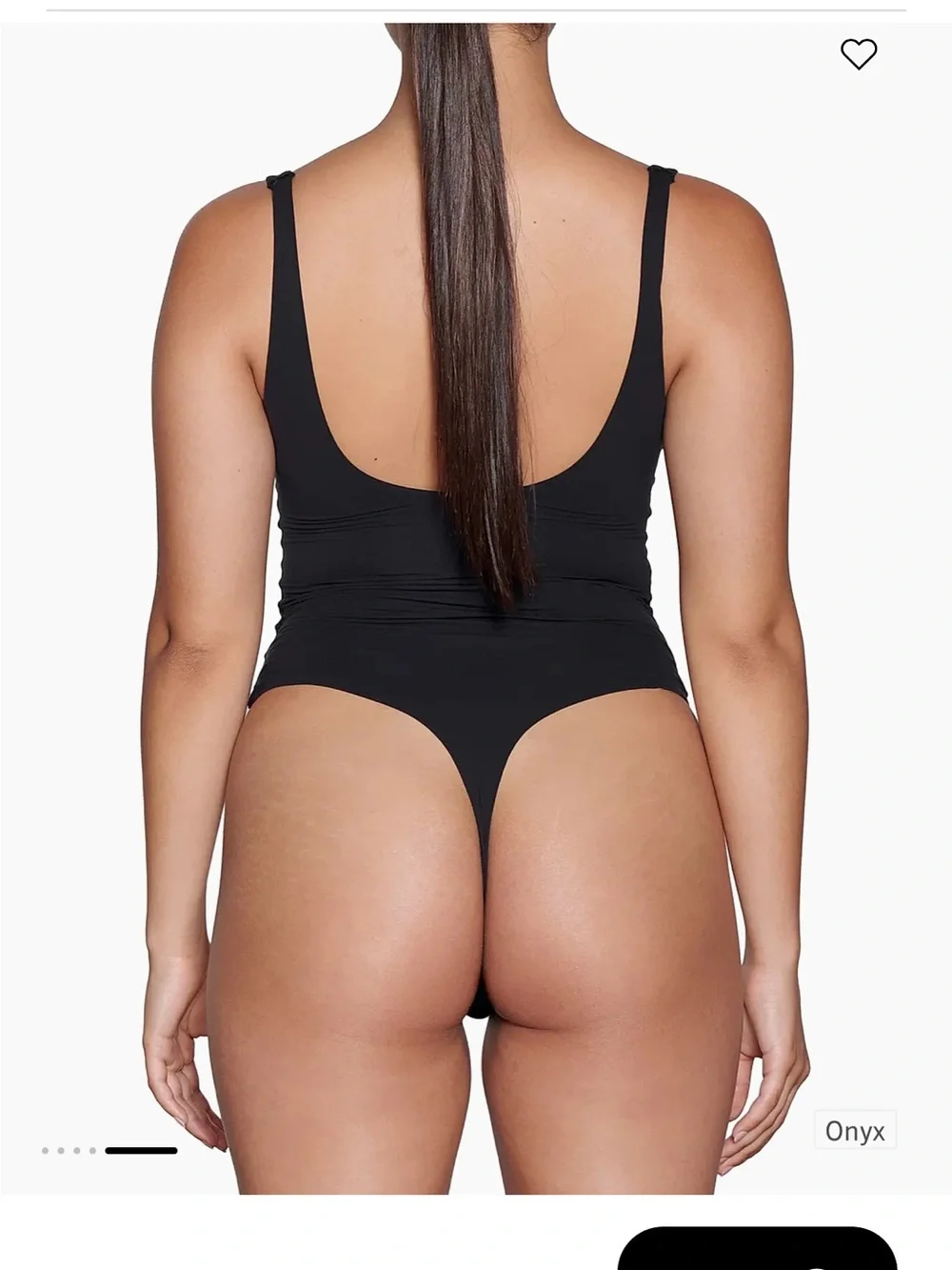 SKIMS Fits Everybody Square Neck Bodysuit Onyx Black Size 2X NWT